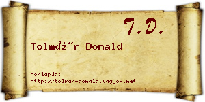 Tolmár Donald névjegykártya
